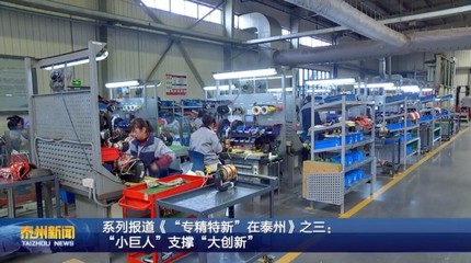 系列報道《&ldquo;專精特新&rdquo;在泰州》之三: &ldquo;小巨人&rdquo;支撐&ldquo;大創新&rdquo;